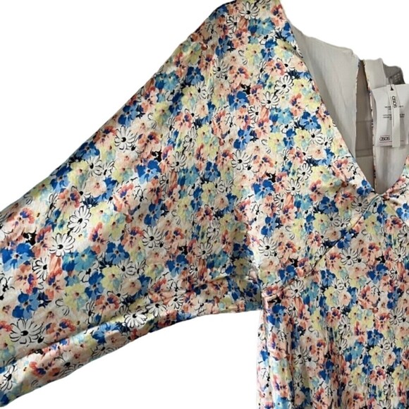 Asos Batwing Bias Cut Midi Dress Ditsy Print NWT Size 12 - Picture 9 of 14